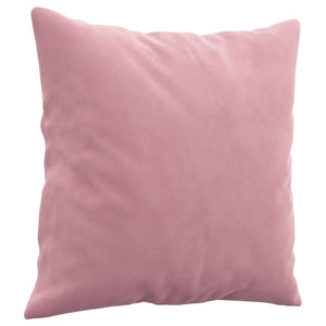 3-tlg. Sofagarnitur Rosa Samt mit Kissen
