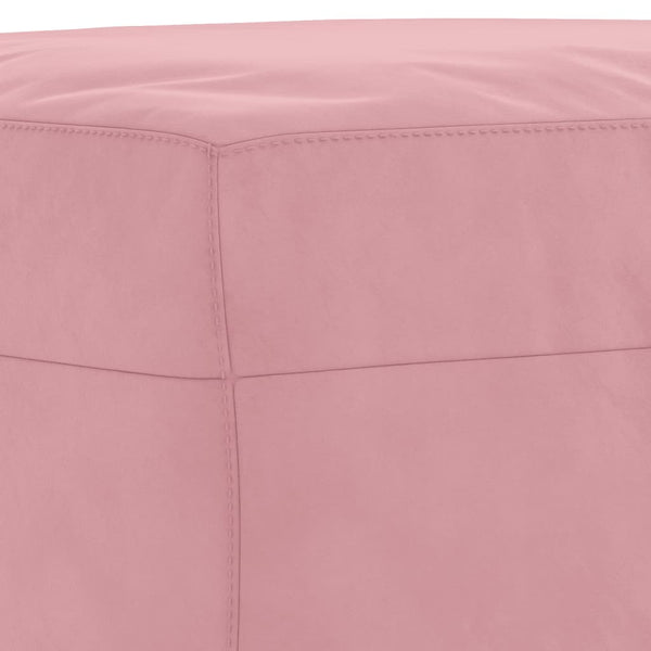 3-tlg. Sofagarnitur Rosa Samt mit Kissen