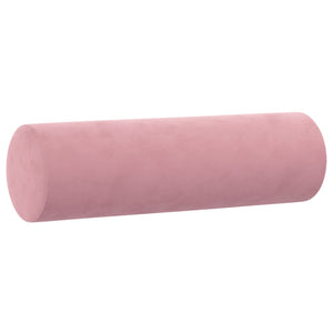 3-tlg. Sofagarnitur Rosa Samt mit Kissen