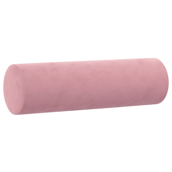3-tlg. Sofagarnitur Rosa Samt mit Kissen