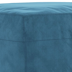 3-tlg. Samt Sofagarnitur Blau mit Kissen