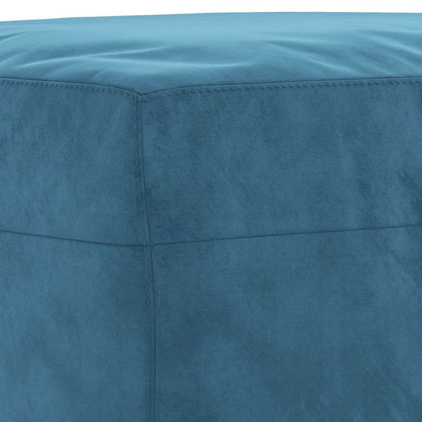 3-tlg. Samt Sofagarnitur Blau mit Kissen