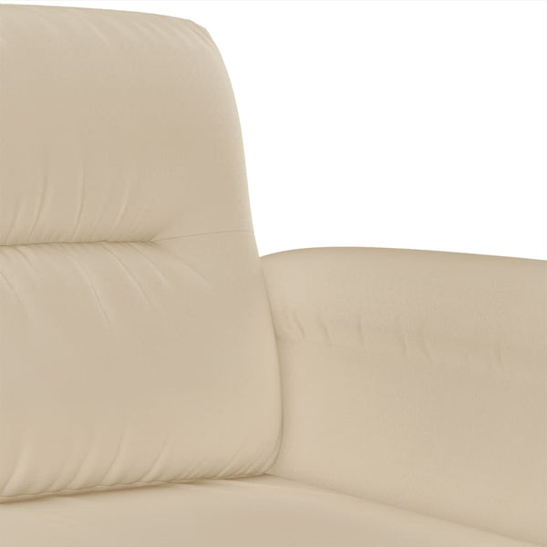 4-tlg. Sofagarnitur Creme Mikrofaser