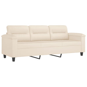 4-tlg. Beige Sofagarnitur mit Mikrofaser