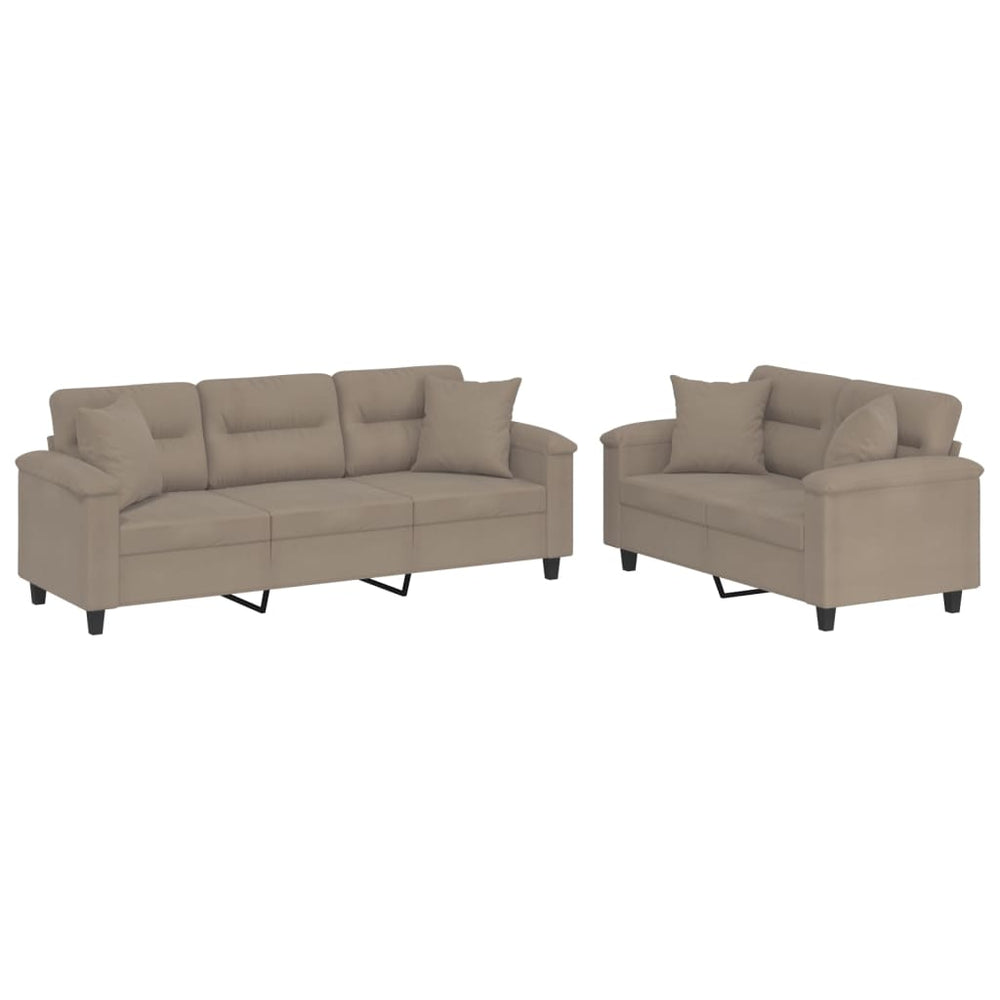 2-teilige Sofagarnitur Taupe Mikrofaser
