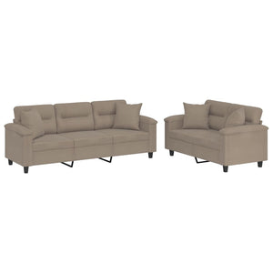 2-teilige Sofagarnitur Taupe Mikrofaser
