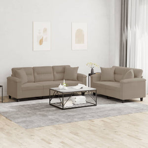 2-teilige Sofagarnitur Taupe Mikrofaser