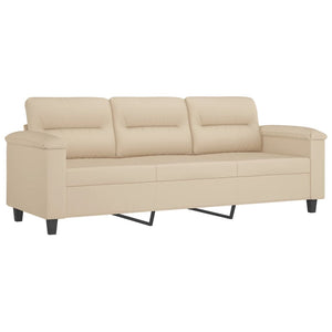 2-teilige Sofagarnitur Creme Mikrofaser