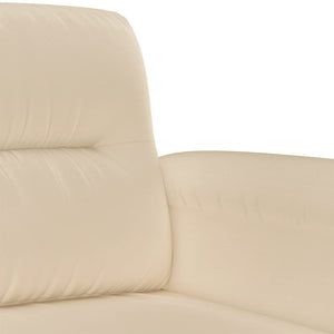 2-teilige Sofagarnitur Creme Mikrofaser