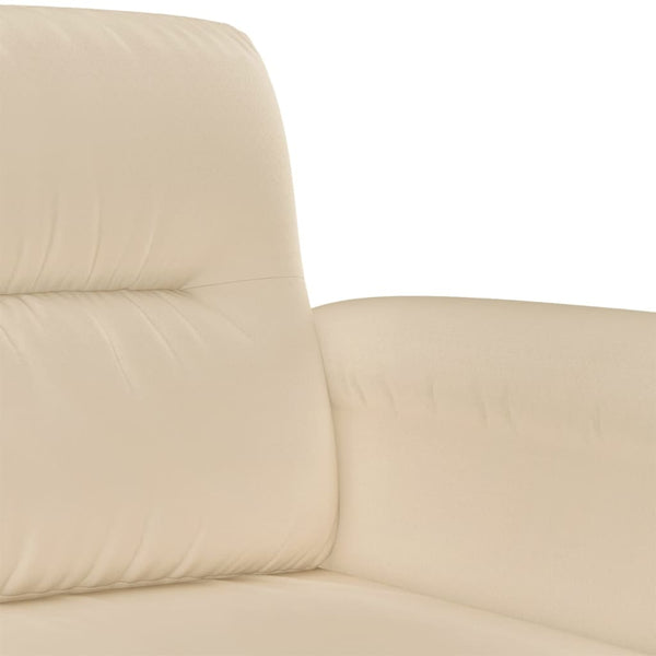 2-teilige Sofagarnitur Creme Mikrofaser