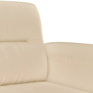 3-teilige Sofagarnitur Creme Mikrofaser