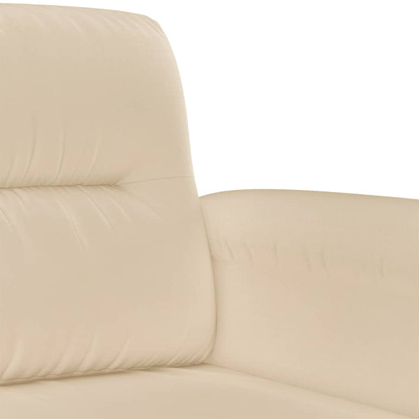 3-teilige Sofagarnitur Creme Mikrofaser