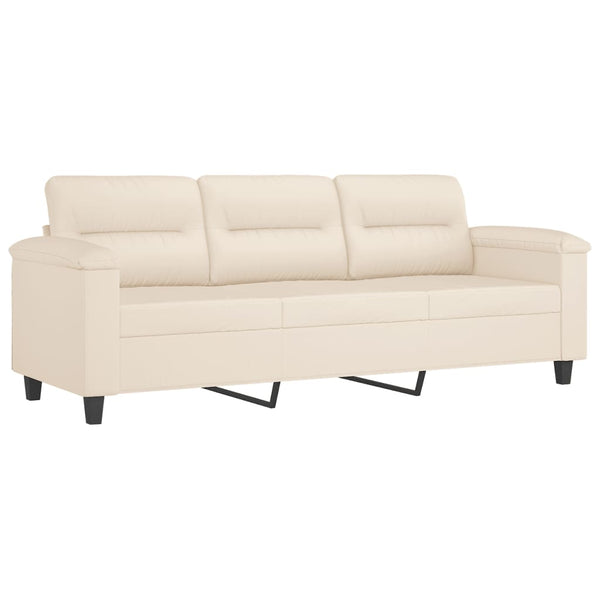 3-tlg. Beige Sofagarnitur mit Mikrofaser