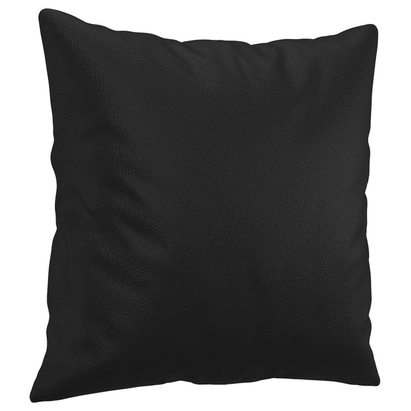 2-teilige Sofagarnitur mit Kissen, Schwarz Kunstleder
