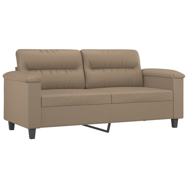 2-teilige Sofagarnitur Cappuccino-Braun Kunstleder