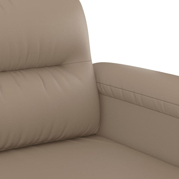 2-teilige Sofagarnitur Cappuccino-Braun Kunstleder