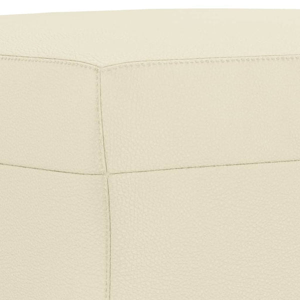 3-teilige Sofagarnitur Creme Kunstleder