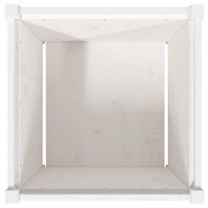Weißer Pflanzkübel 60x60x60 cm Kiefer Massivholz