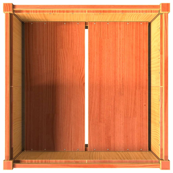 Pflanzkübel Wachsbraun 70x70x70cm Kiefer Massivholz