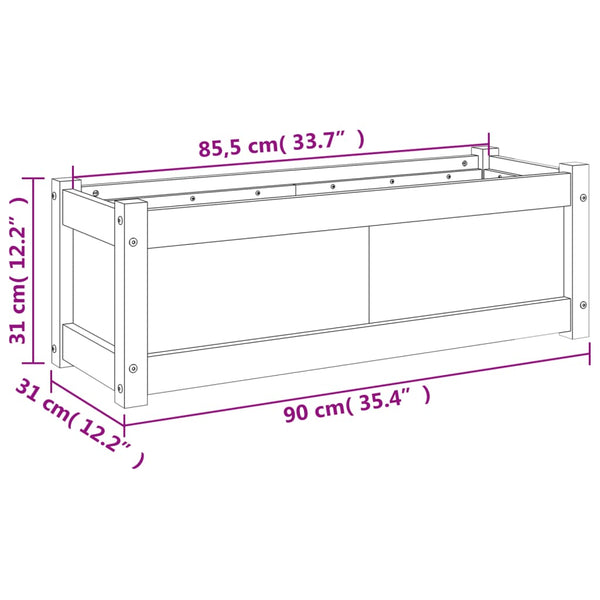 Pflanzkübel Kiefer Massivholz 90x31x31 cm