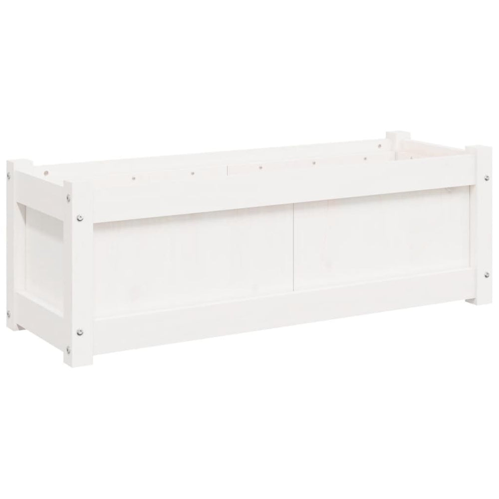 Weißer Pflanzkübel 90 cm Kiefer Massivholz