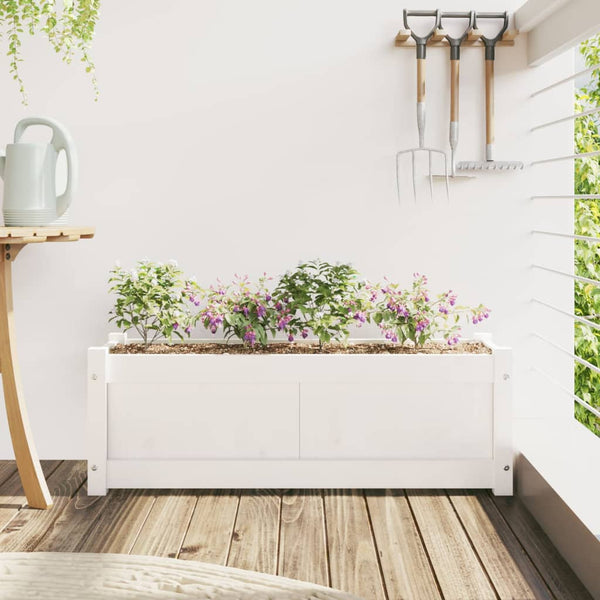 vidaXL Jardinière Blanc 90x31x31 cm Bois de pin massif
