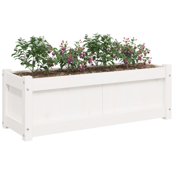 vidaXL Jardinière Blanc 90x31x31 cm Bois de pin massif