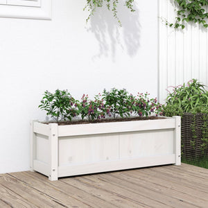 vidaXL Jardinière Blanc 90x31x31 cm Bois de pin massif