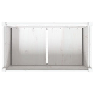 Weißer Pflanzkübel 90x50x70cm Kiefer Massivholz