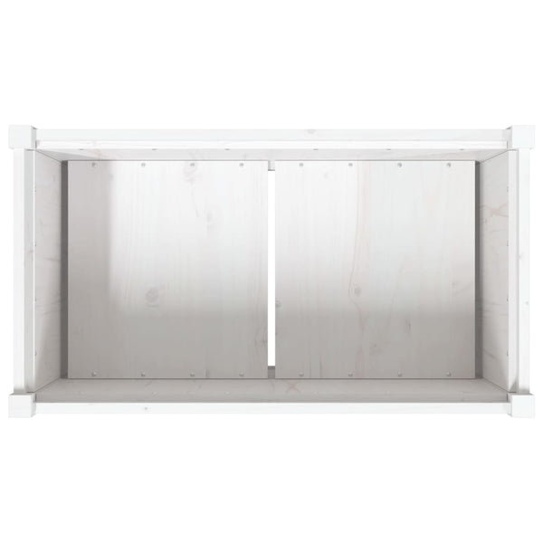 Weißer Pflanzkübel 90x50x70cm Kiefer Massivholz
