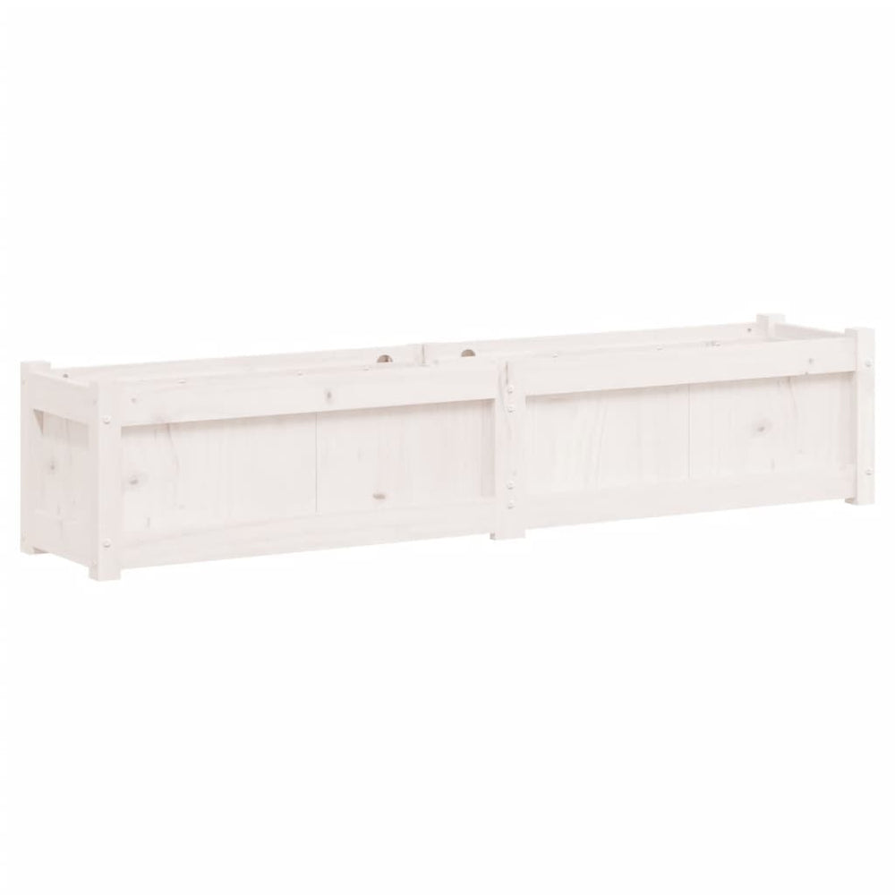 Weißer Pflanzkübel 150cm Kiefer Massivholz