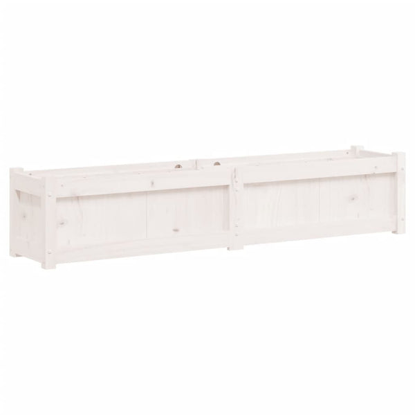 Weißer Pflanzkübel 150cm Kiefer Massivholz