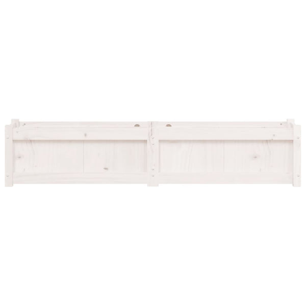 Weißer Pflanzkübel 150cm Kiefer Massivholz
