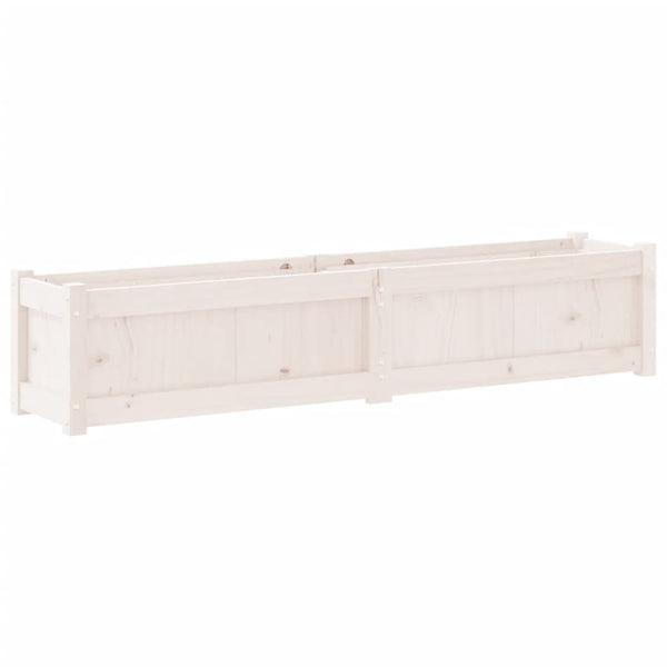 Weißer Pflanzkübel 150cm Kiefer Massivholz