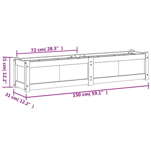 Pflanzkübel Wachsbraun 150cm Kiefer Massivholz