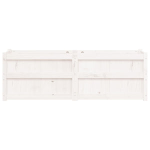 Weißer Pflanzkübel 150x50x50cm Kiefer Massivholz