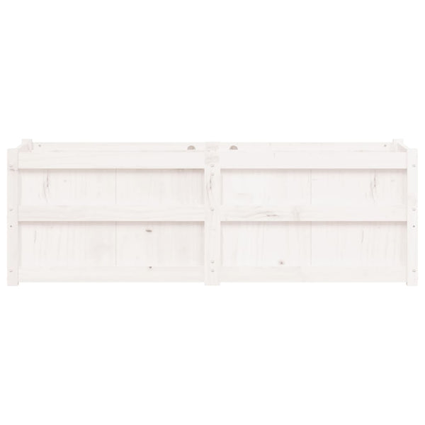Weißer Pflanzkübel 150x50x50cm Kiefer Massivholz