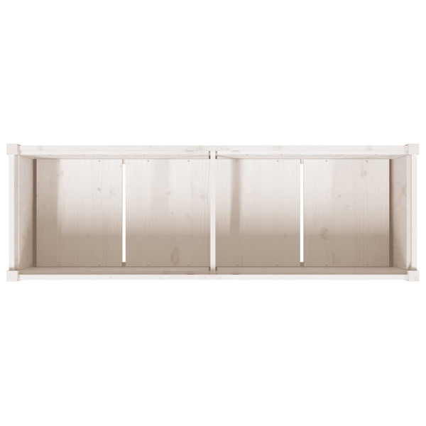 Weißer Pflanzkübel 150 cm Kiefer Massivholz