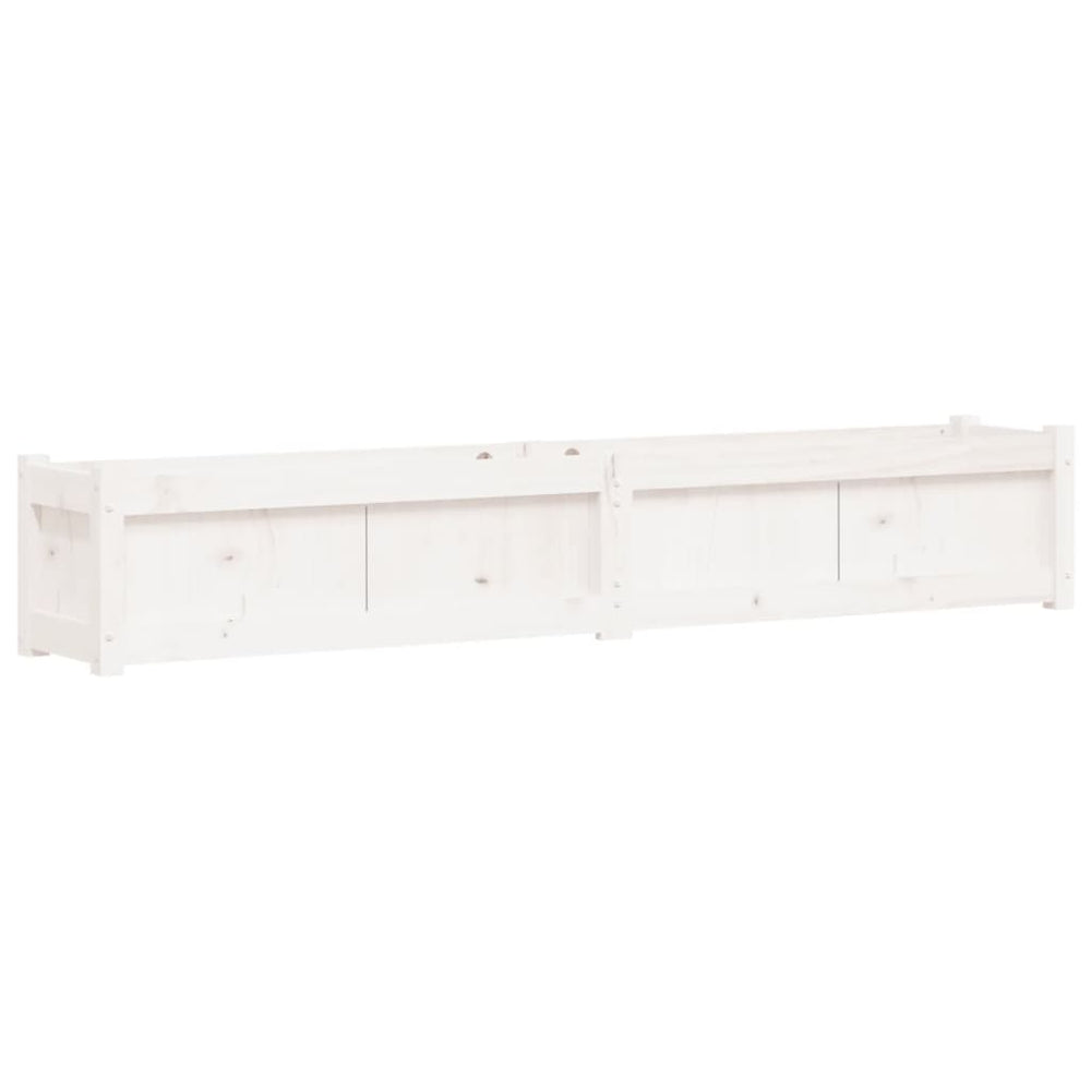 Weißer Pflanzkübel 180cm Kiefer Massivholz