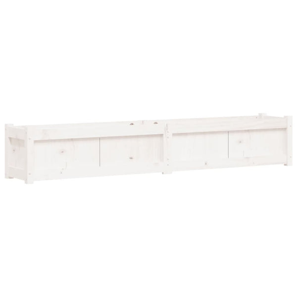 Weißer Pflanzkübel 180cm Kiefer Massivholz