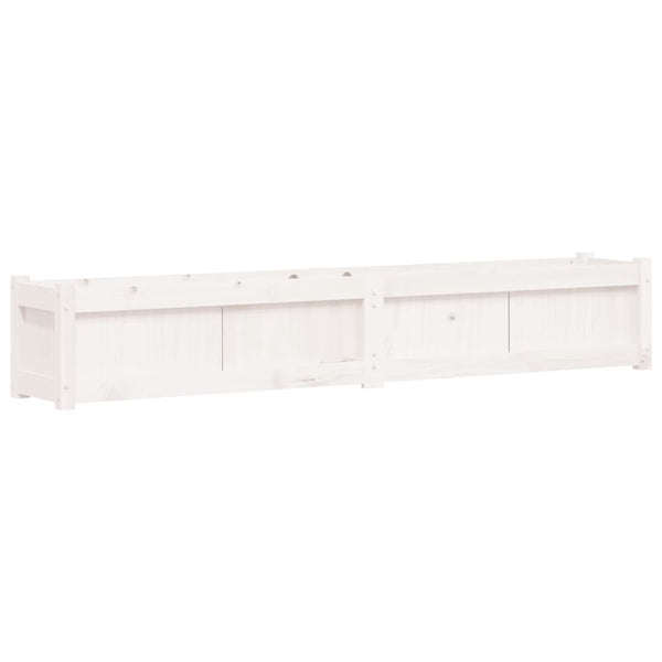 Weißer Pflanzkübel 180cm Kiefer Massivholz