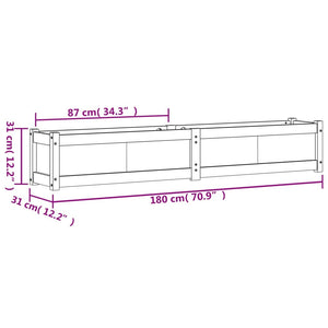 Pflanzkübel Wachsbraun 180cm Kiefer Massivholz