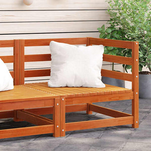 Garten Ecksofa Wachsbraun Kiefer Massivholz 70x70 cm