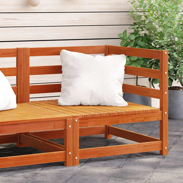 Garten Ecksofa Wachsbraun Kiefer Massivholz 70x70 cm