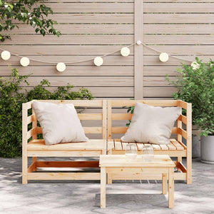Garten Ecksofa Set Kiefer Massivholz 2 Stk