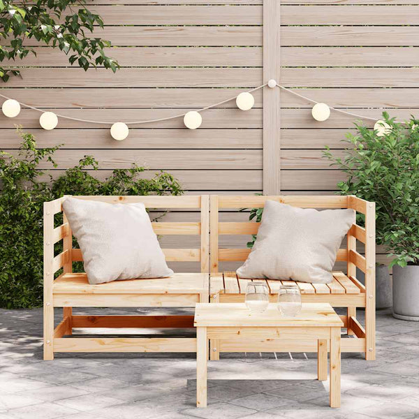 Garten Ecksofa Set Kiefer Massivholz 2 Stk