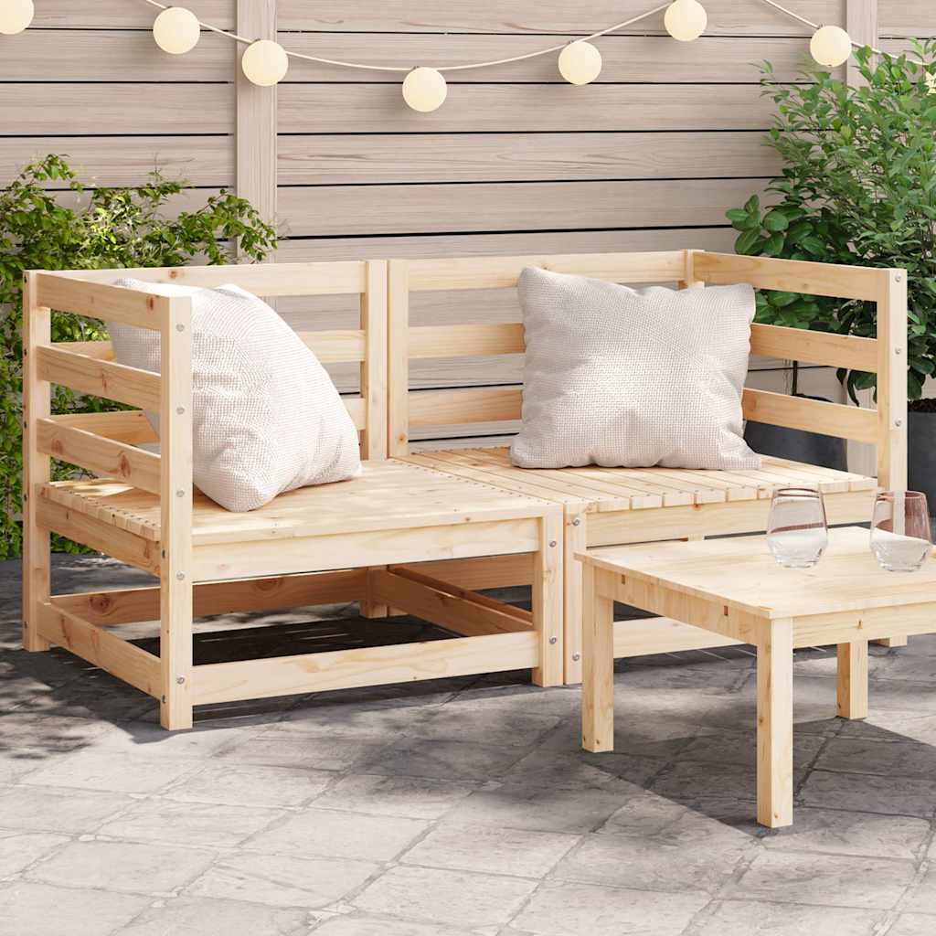Garten Ecksofa Set Kiefer Massivholz 2 Stk