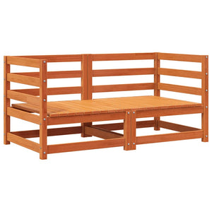 Garten Ecksofa Set, Massivholz Kiefer, Wachsbraun