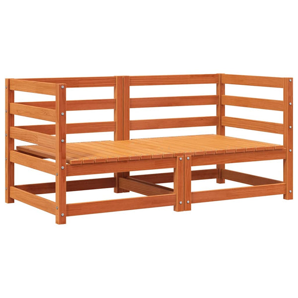 Garten Ecksofa Set, Massivholz Kiefer, Wachsbraun