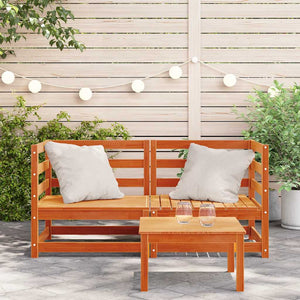 Garten Ecksofa Set, Massivholz Kiefer, Wachsbraun